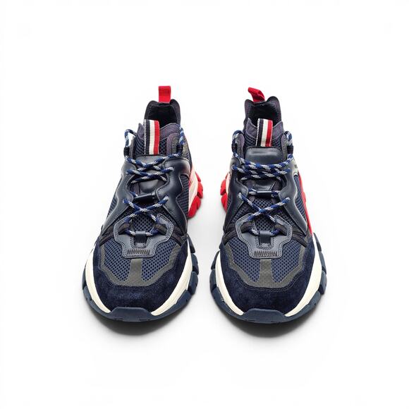Moncler Leave No Trace Tricolor Trainer Sneakers Mesh and Suede EU 45 US 12 NWOB main image 5
